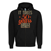 Black 50 years old 50th birthday gifts for men and women Zipper Hoodie - minhPixels