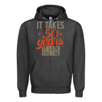 Charcoal Heather 50 years old 50th birthday gifts for men and women Zipper Hoodie - minhPixels
