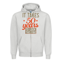 Dove Grey 50 years old 50th birthday gifts for men and women Zipper Hoodie - minhPixels