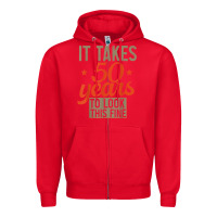 Red 50 years old 50th birthday gifts for men and women Zipper Hoodie - minhPixels