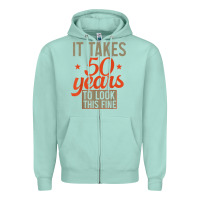 Seafoam 50 years old 50th birthday gifts for men and women Zipper Hoodie - minhPixels