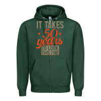 Sports Green 50 years old 50th birthday gifts for men and women Zipper Hoodie - minhPixels