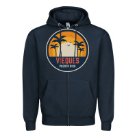 Navy Vieques Puerto Rico Zipper Hoodie - minhPixels