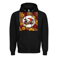 Black joy christmas cow Zipper Hoodie - LillyAllenDesigns