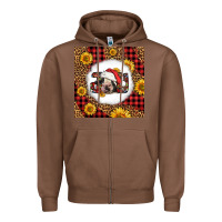 Chestnut joy christmas cow Zipper Hoodie - LillyAllenDesigns
