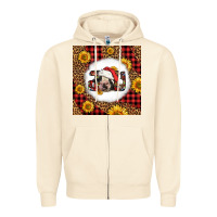 Sandshell joy christmas cow Zipper Hoodie - LillyAllenDesigns