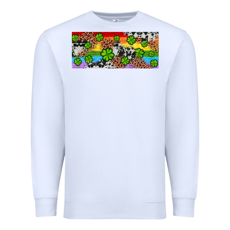 Western St. Patrick's Day Shamrock Rainbow Premium Sweatshirt by Artiststas | Teevron