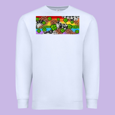 Western St. Patrick's Day Shamrock Rainbow Premium Sweatshirt Designed By Artiststas