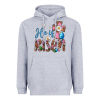 Heather Grey he is risen cross Heavyweight Hoodie - Artiststas