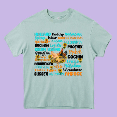 Chicken Typography Heavy Core Tee Designed By Artiststas