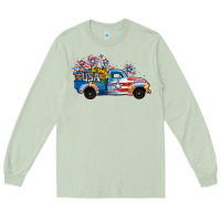 Matcha USA 4th of July Sunflower Truck Long Sleeve Tee - Jasminsmagicworld