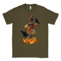 Army Green Scarecrow with Pumpkin Classic Tee - texasbilliewilder