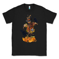Black Scarecrow with Pumpkin Classic Tee - texasbilliewilder