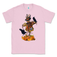 Bubblegum Pink Scarecrow with Pumpkin Classic Tee - texasbilliewilder