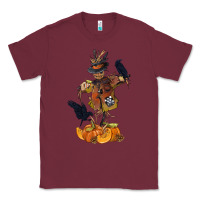 Burgundy Scarecrow with Pumpkin Classic Tee - texasbilliewilder