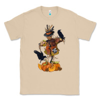 Mushroom Scarecrow with Pumpkin Classic Tee - texasbilliewilder