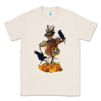 Natural Scarecrow with Pumpkin Classic Tee - texasbilliewilder