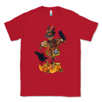 Red Scarecrow with Pumpkin Classic Tee - texasbilliewilder