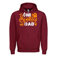 Burgundy one spooky dad funny cat boo dad halloween costume design t shirt Zipper Hoodie - minhPixels