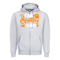 Heather Grey one spooky dad funny cat boo dad halloween costume design t shirt Zipper Hoodie - minhPixels