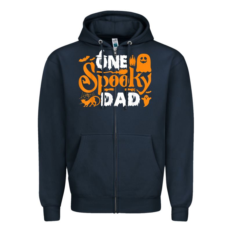 One Spooky Dad Funny Cat Boo Dad Halloween Costume Design T Shirt Zipper Hoodie by minhPixels | Teevron