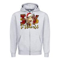 Heather Grey joy to the world christmas cow Zipper Hoodie - LillyAllenDesigns