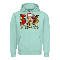 Seafoam joy to the world christmas cow Zipper Hoodie - LillyAllenDesigns