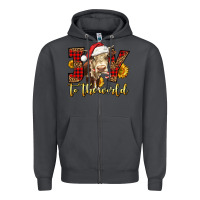 Smoke joy to the world christmas cow Zipper Hoodie - LillyAllenDesigns