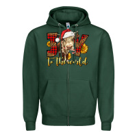 Sports Green joy to the world christmas cow Zipper Hoodie - LillyAllenDesigns