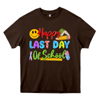 Chocolate Brown happy last day of school Heavy Core Tee - Artiststas
