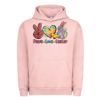 Pigment Salmon peace love easter Urban Hoodie - AdoDesignShop