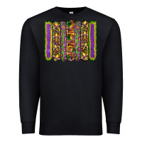 Black mardi gras fleur de lis mask leopard glitter  brushstrokes Premium Sweatshirt - Artiststas