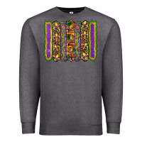 Charcoal Heather mardi gras fleur de lis mask leopard glitter  brushstrokes Premium Sweatshirt - Artiststas