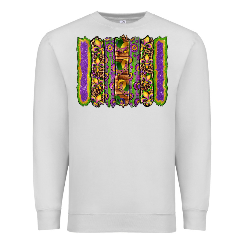Mardi Gras Fleur De Lis Mask Leopard Glitter  Brushstrokes Premium Sweatshirt by Artiststas | Teevron