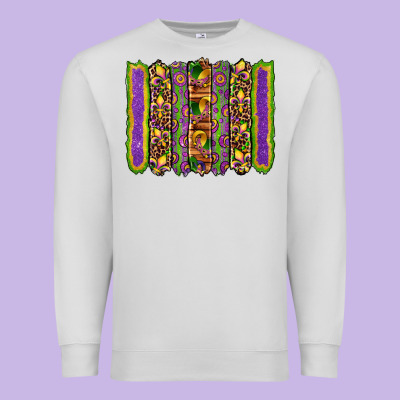 Mardi Gras Fleur De Lis Mask Leopard Glitter  Brushstrokes Premium Sweatshirt Designed By Artiststas