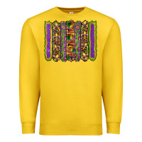 Lemon mardi gras fleur de lis mask leopard glitter  brushstrokes Premium Sweatshirt - Artiststas
