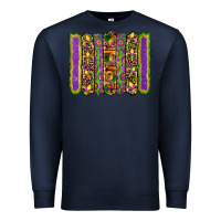 Navy mardi gras fleur de lis mask leopard glitter  brushstrokes Premium Sweatshirt - Artiststas