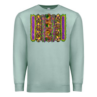 Seafoam mardi gras fleur de lis mask leopard glitter  brushstrokes Premium Sweatshirt - Artiststas