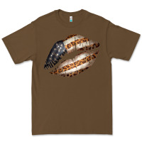 Cacao Vintage American Flag With Leopard Pattern Premium Tee - Bettercallsaul