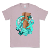 Lilac Ovarian Cancer diva teal ribbon Classic Tee - NancyCooperArtShop