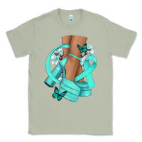 Matcha Ovarian Cancer diva teal ribbon Classic Tee - NancyCooperArtShop