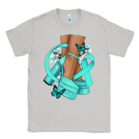 Moon Dust Ovarian Cancer diva teal ribbon Classic Tee - NancyCooperArtShop