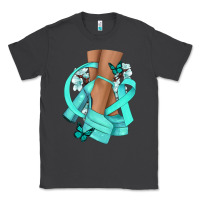 Smoke Ovarian Cancer diva teal ribbon Classic Tee - NancyCooperArtShop