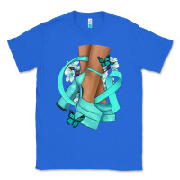 True Royal Ovarian Cancer diva teal ribbon Classic Tee - NancyCooperArtShop