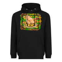 Black st patricks day farm chicken gold eggs leopard serape glitter Heavyweight Hoodie - Artiststas