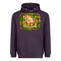 Plum st patricks day farm chicken gold eggs leopard serape glitter Heavyweight Hoodie - Artiststas