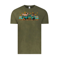 Vintage Olive western animals truck Vintage Tee - Jasminsmagicworld