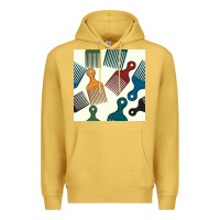 Antique Gold afro combs seamless patterns Premium Hoodie - BundleAndBundleShop