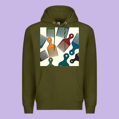 Afro Combs Seamless Patterns Premium Hoodie Designed By Bundleandbundleshop