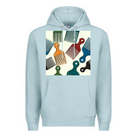 Blue Mist afro combs seamless patterns Premium Hoodie - BundleAndBundleShop